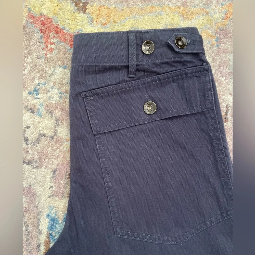 NWT Arbor Fatigue Pants (Organic Cotton Herringbone Button Fly Blue) - Picture 3 of 7